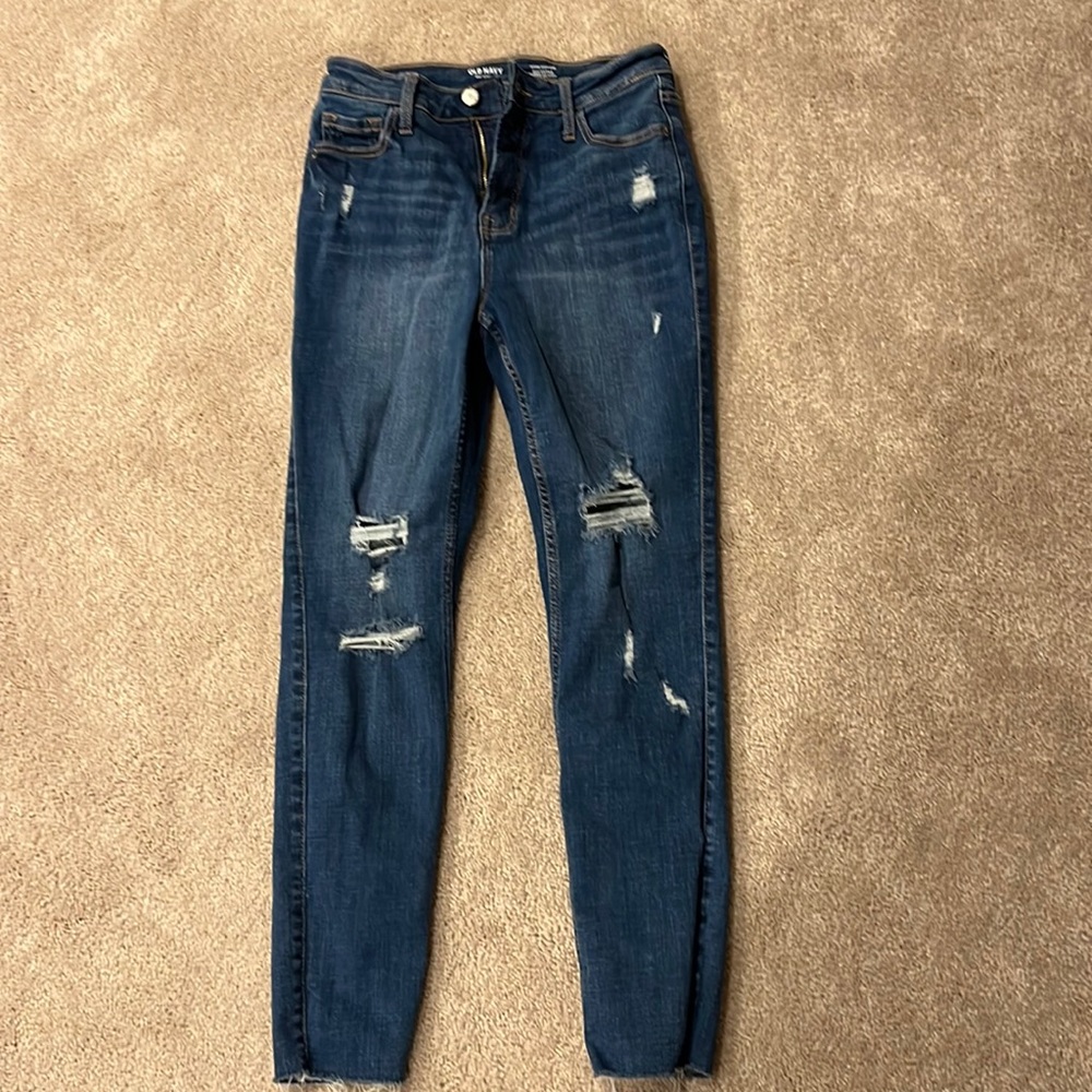 Old Navy skinny 360 stretch extra high-rise rockstar super skinny jeans size 2